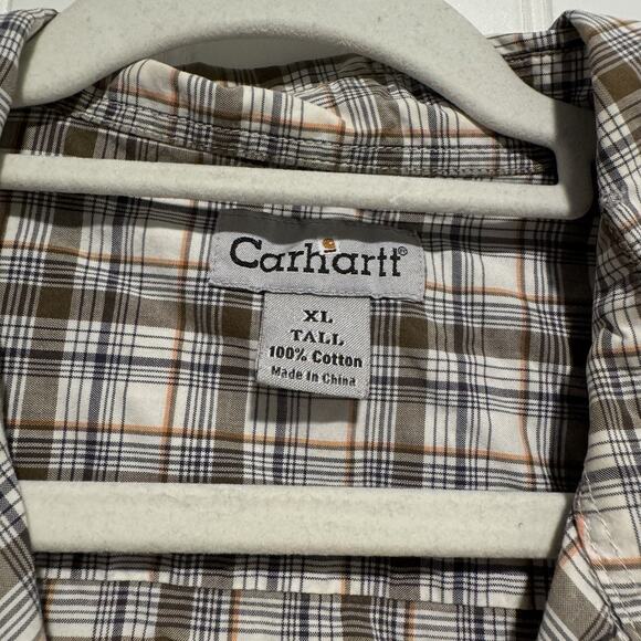 Carhartt Plaid Short Sleeves Shirt Mens XL Tall - Picture 3 of 5
